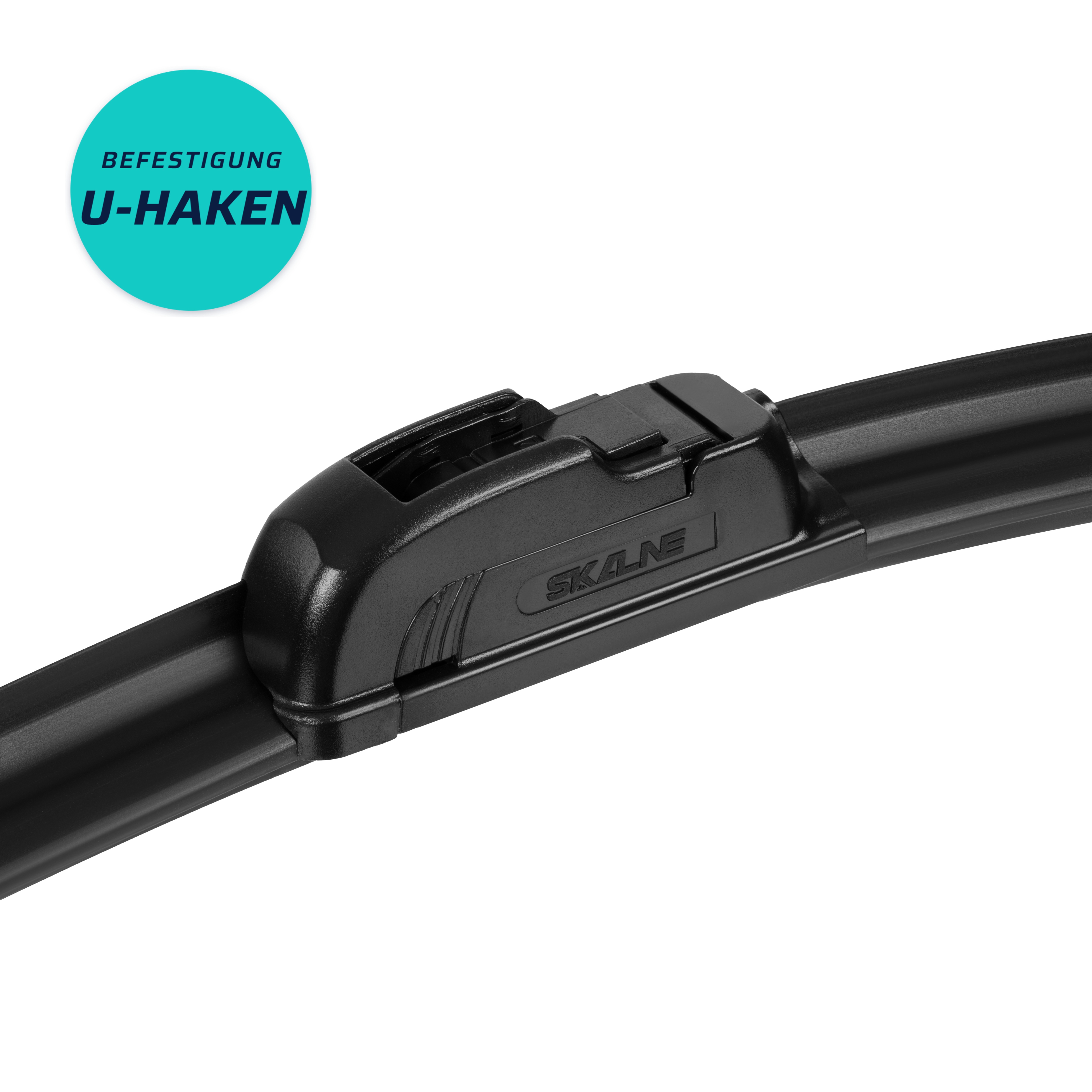 Befestigung U-Haken im Detail — Adapter Click&Drive am Wischerarm